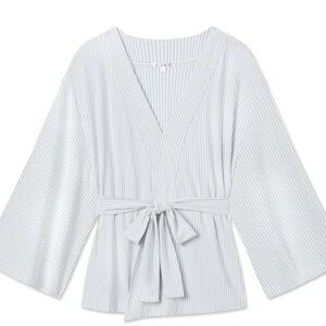 NOT AVAIL Dream Modal Kimono Top Dusty Blue/“Fog” Stripe Women’s XS TOP Only